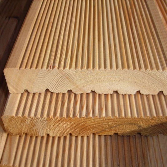 SIBERIAN LARCH DECKING BOARDS – GROOVED 45 MM THICKNESS - A GRADE