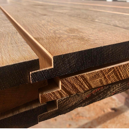 OAK SHADOW GAP CLADDING – 22mm x 95mm SMOOTH FINISH BOARDS