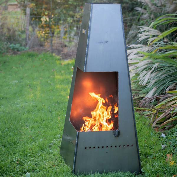 MINIMALIST CHIMINEA - with detachable swing arm BBQ rack