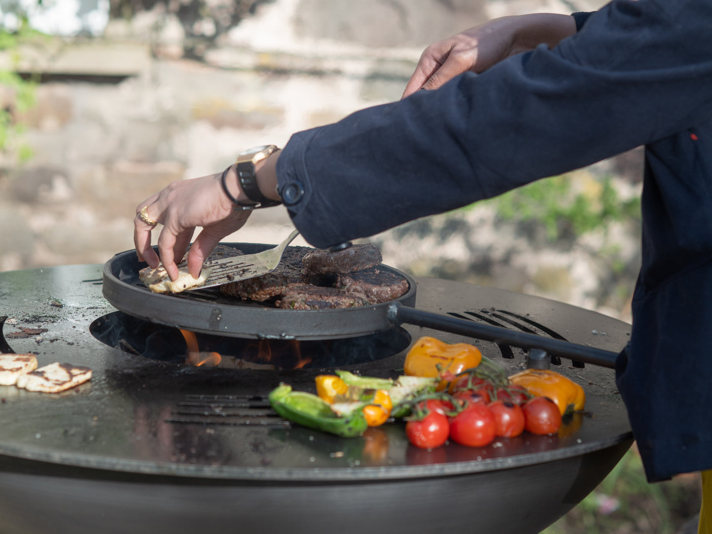 GRIDDLE RING FIREPIT/GRILL -  Perfect for Outdoor Living & Plancha Cooking