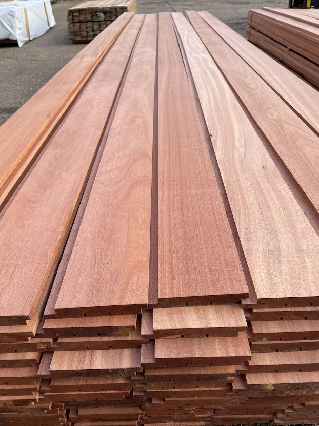 SAPELE HARDWOOD CLADDING PREMIUM GRADE SHADOW GAP 22mm Thick